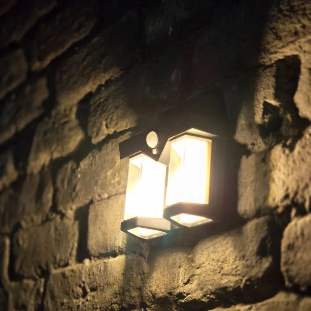 Double Head Antique Solar Sensor Lamp Solar Warm Lighting Lamp Outdoor Wall Lights